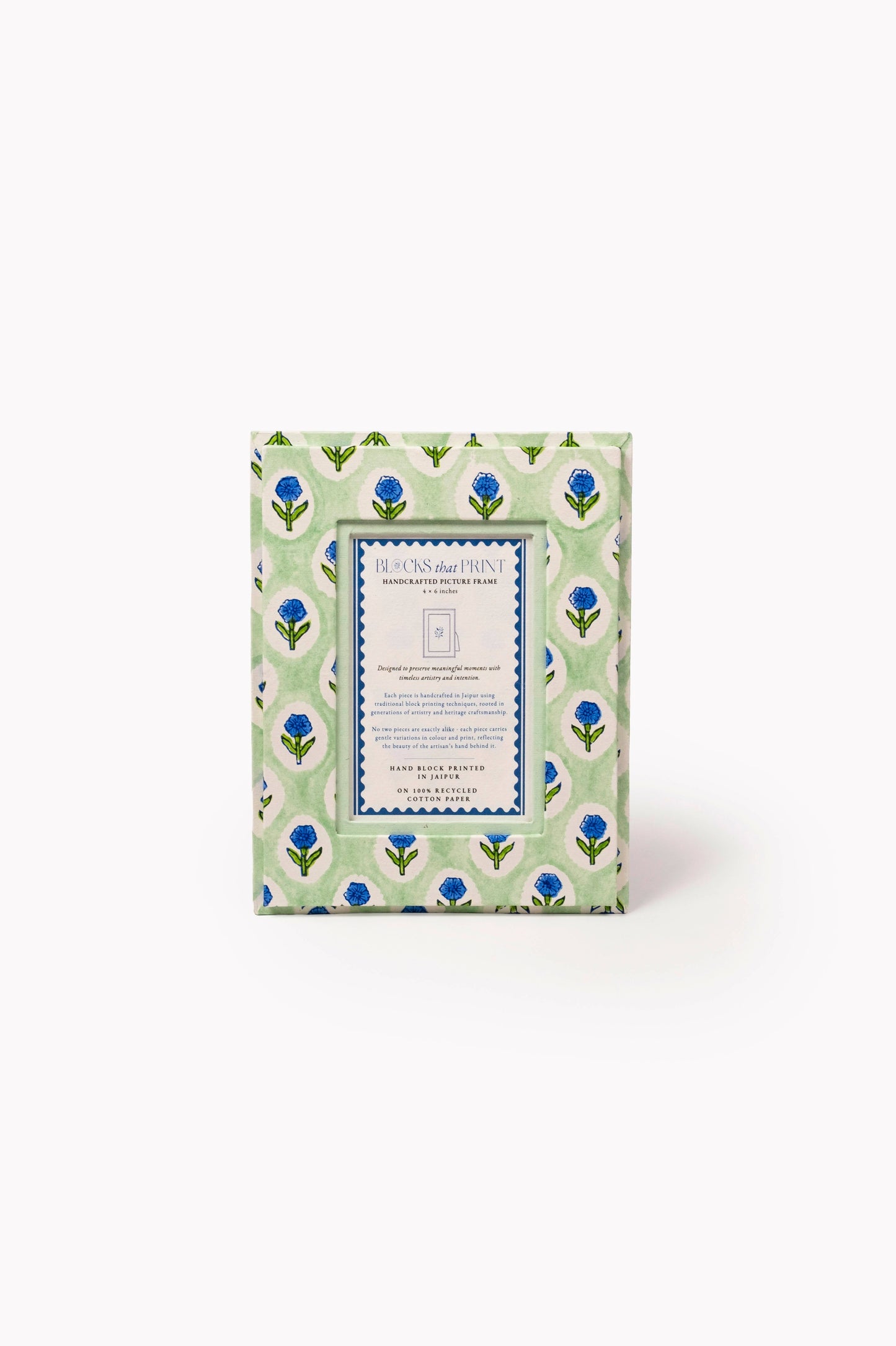 Medium Block Print Photo Frame (4 x 6) - Mint