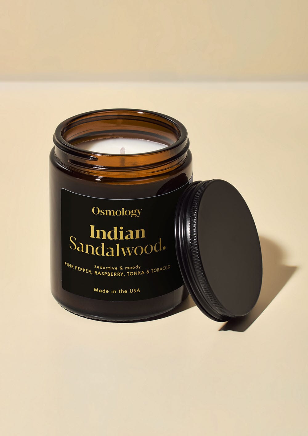 Indian Sandalwood Scented Jar Candle - Pepper Raspberry and Tonka