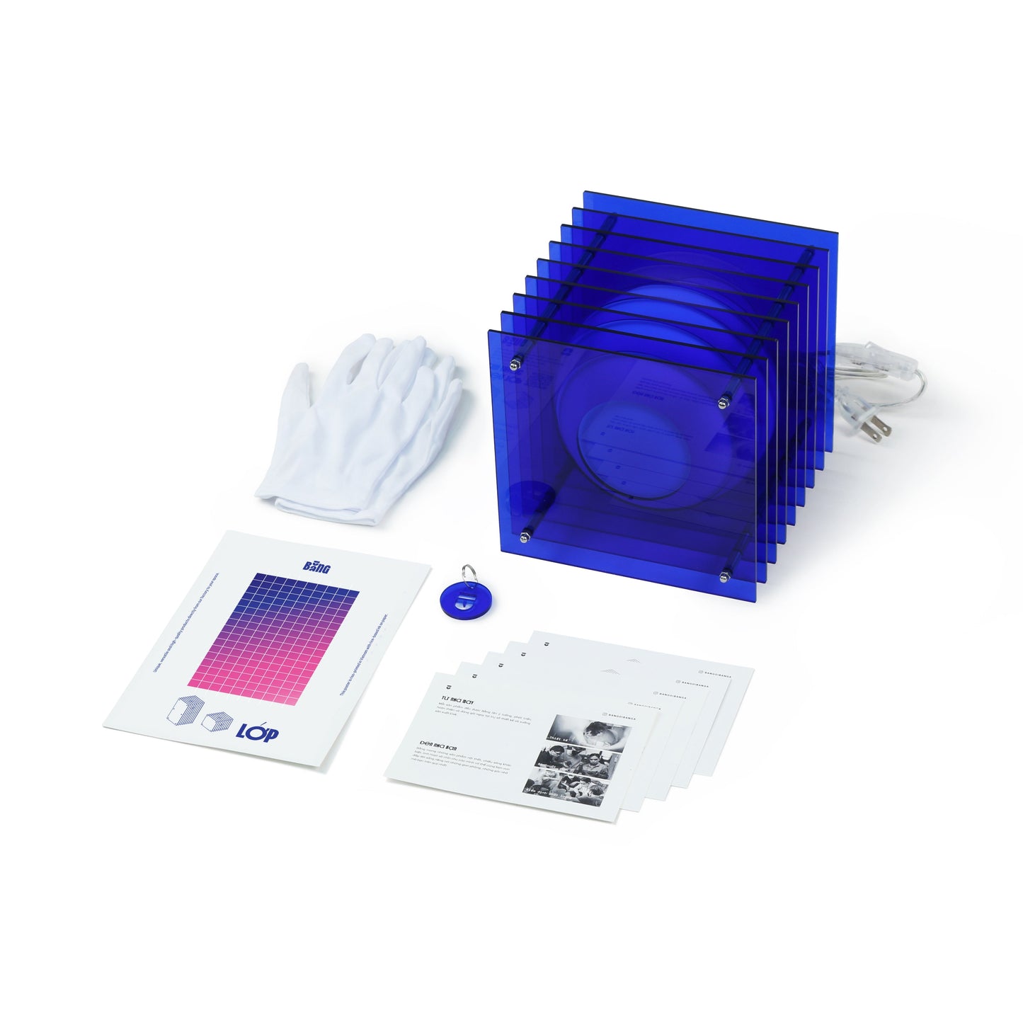 Lớp small square in blue acrylic