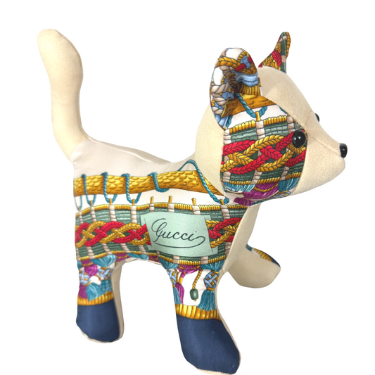 Tassels Vintage Silk Scarf Patchwork Kitten