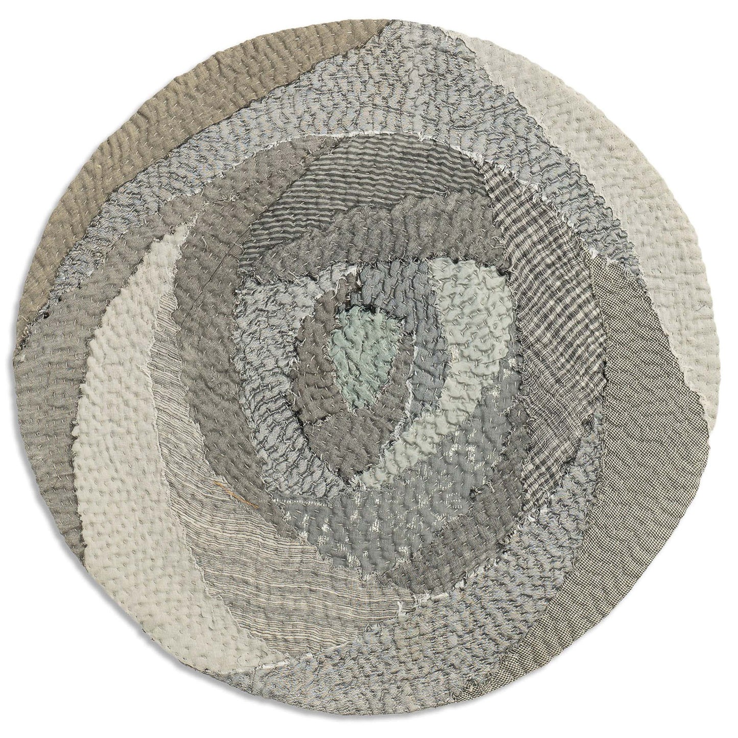 S/2 Grey Mist Fray Patch Rose Placemat
