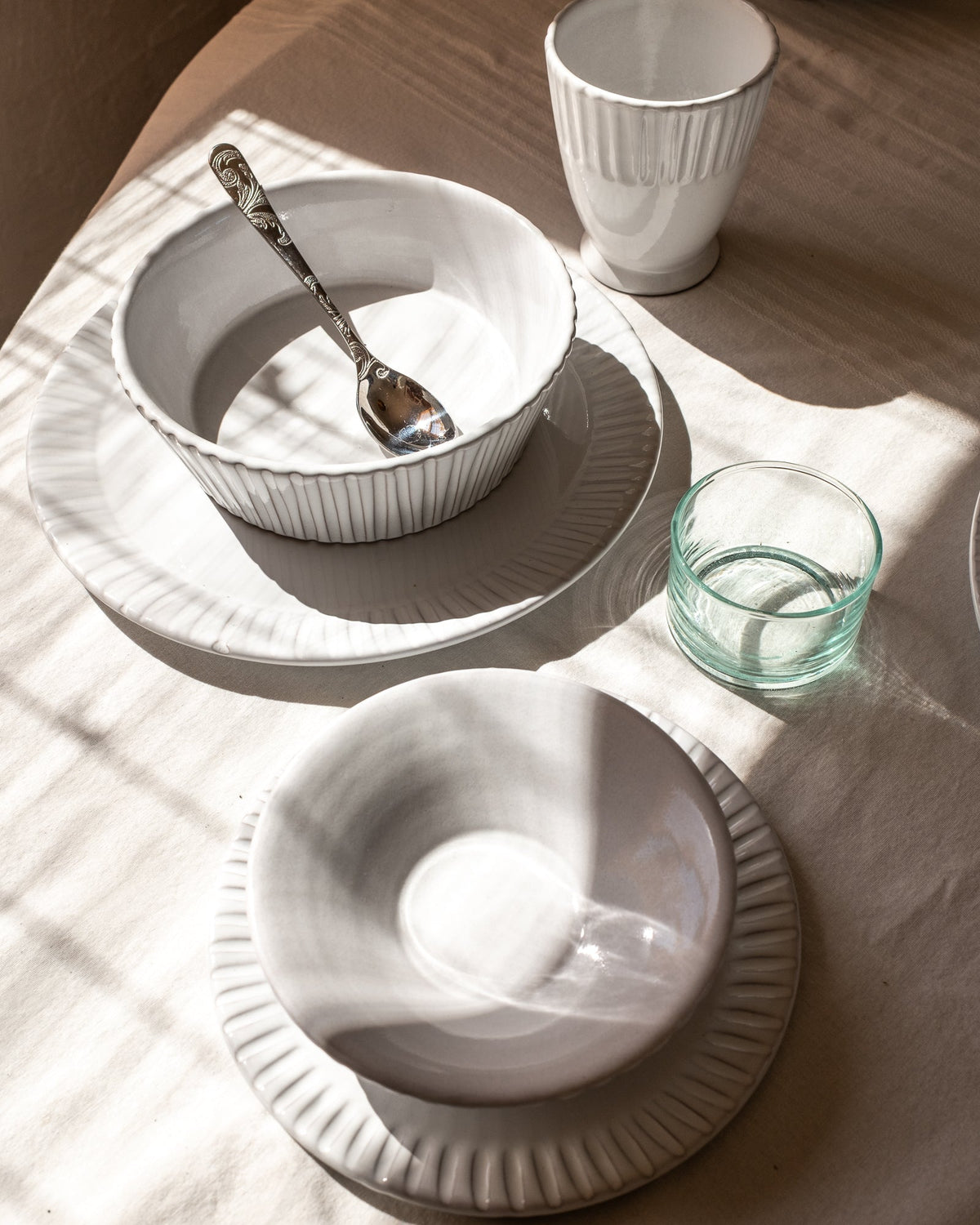 Lines Pasta Bowl in Milk White - Set of 4