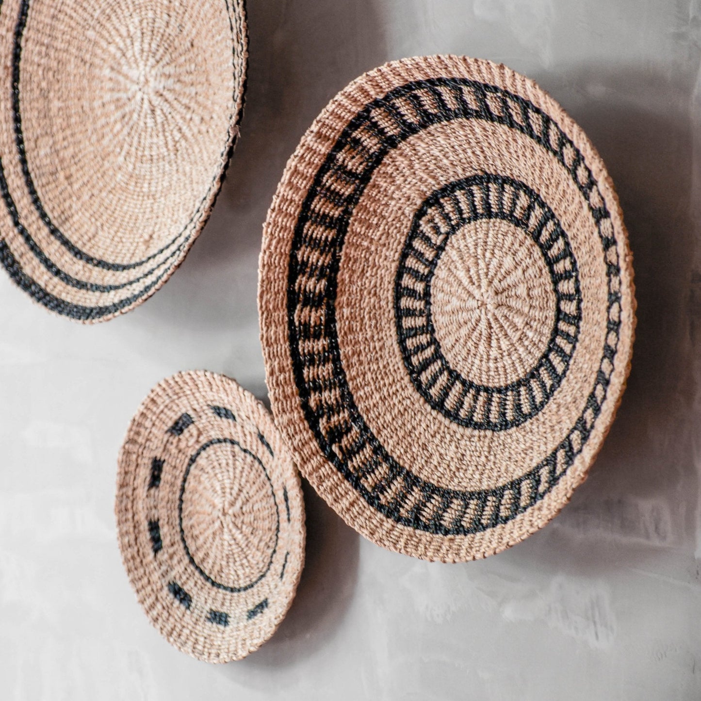 Natural + Black Wall Baskets, Small