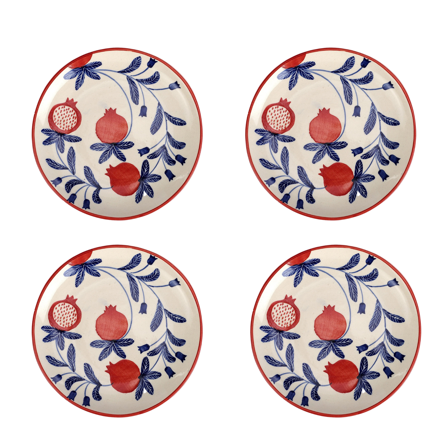 Indian Anaar plate, Red- 7x1 Inches (Set of 4)