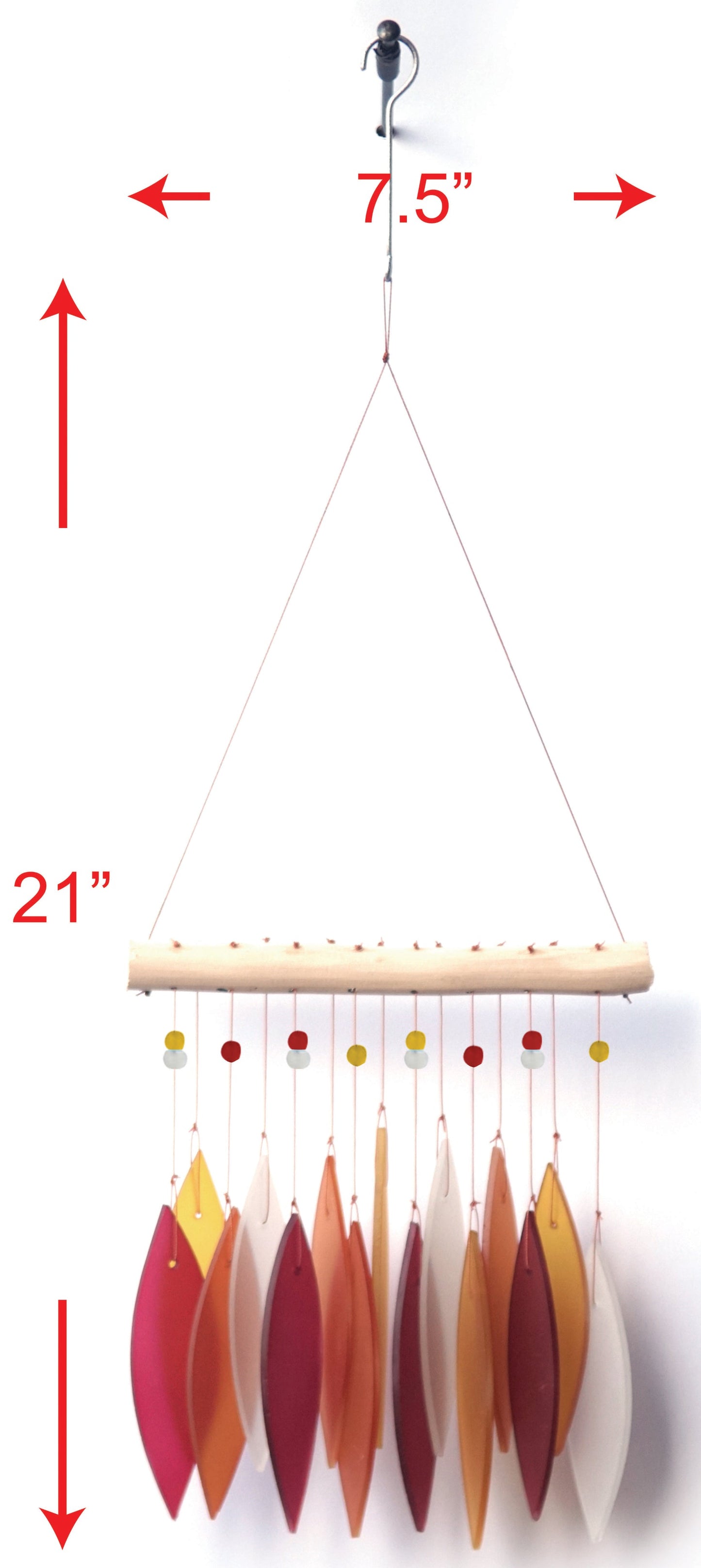 Featherline, Tequila Sunrise Sea Glass Wind Chime
