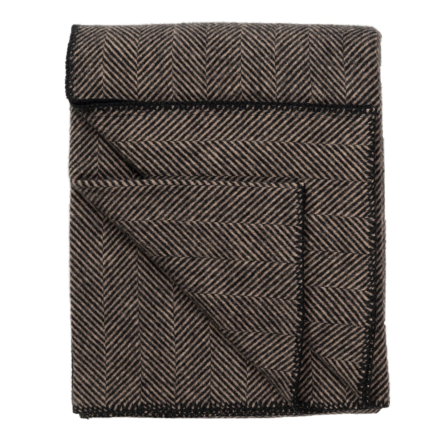 Highland Tweeds BIG Throw ~ Black Herringbone
