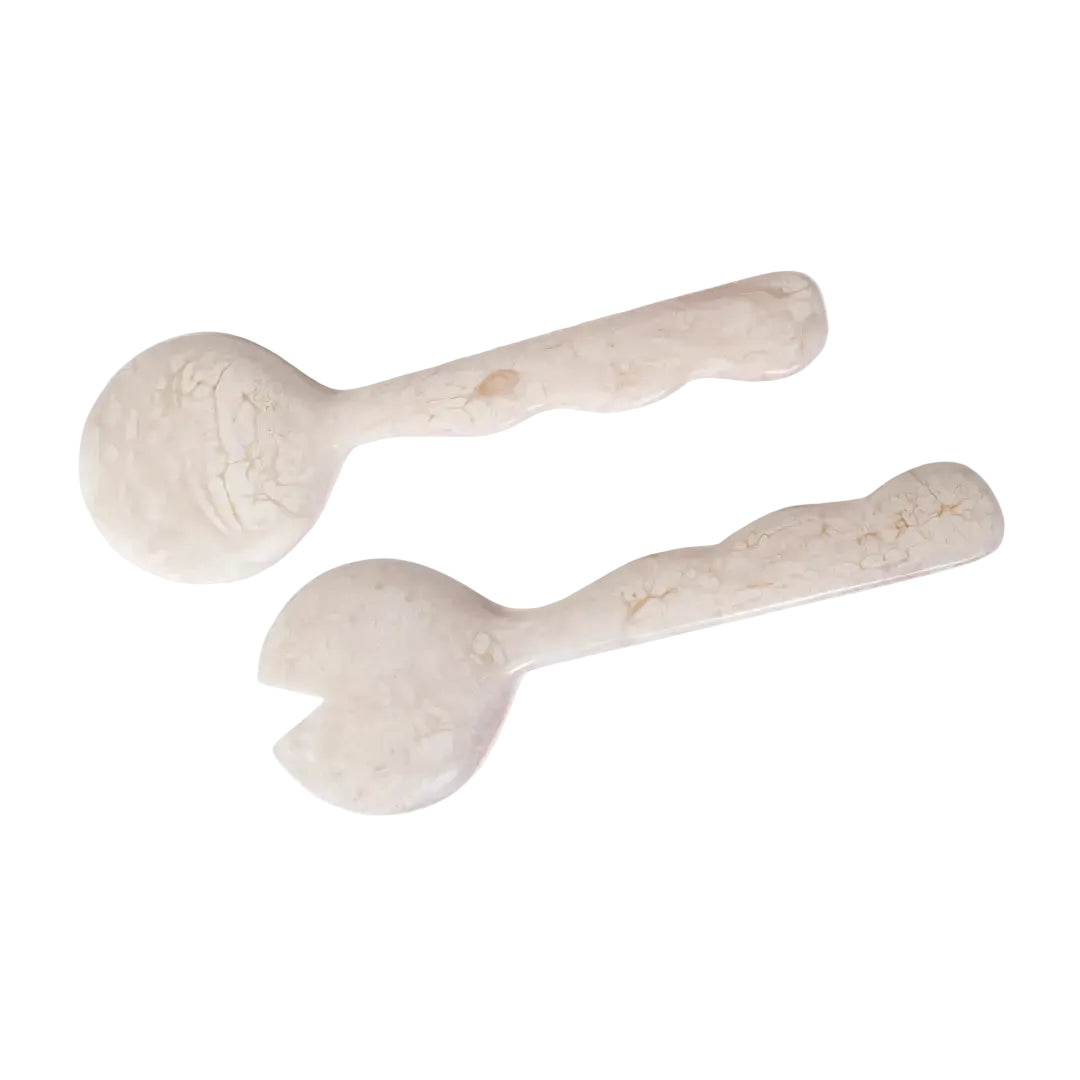 Resin Salad Server-Vanilla  (Set of 2), 12.40 x 3.93 Inches