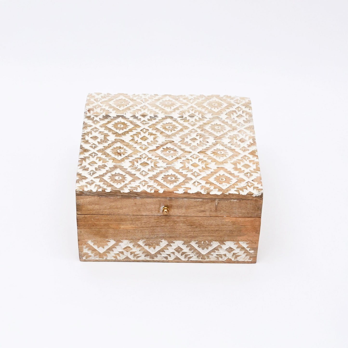 Decorative Nested Boxes Set of 3 | Hand Carved | Mango Wood
