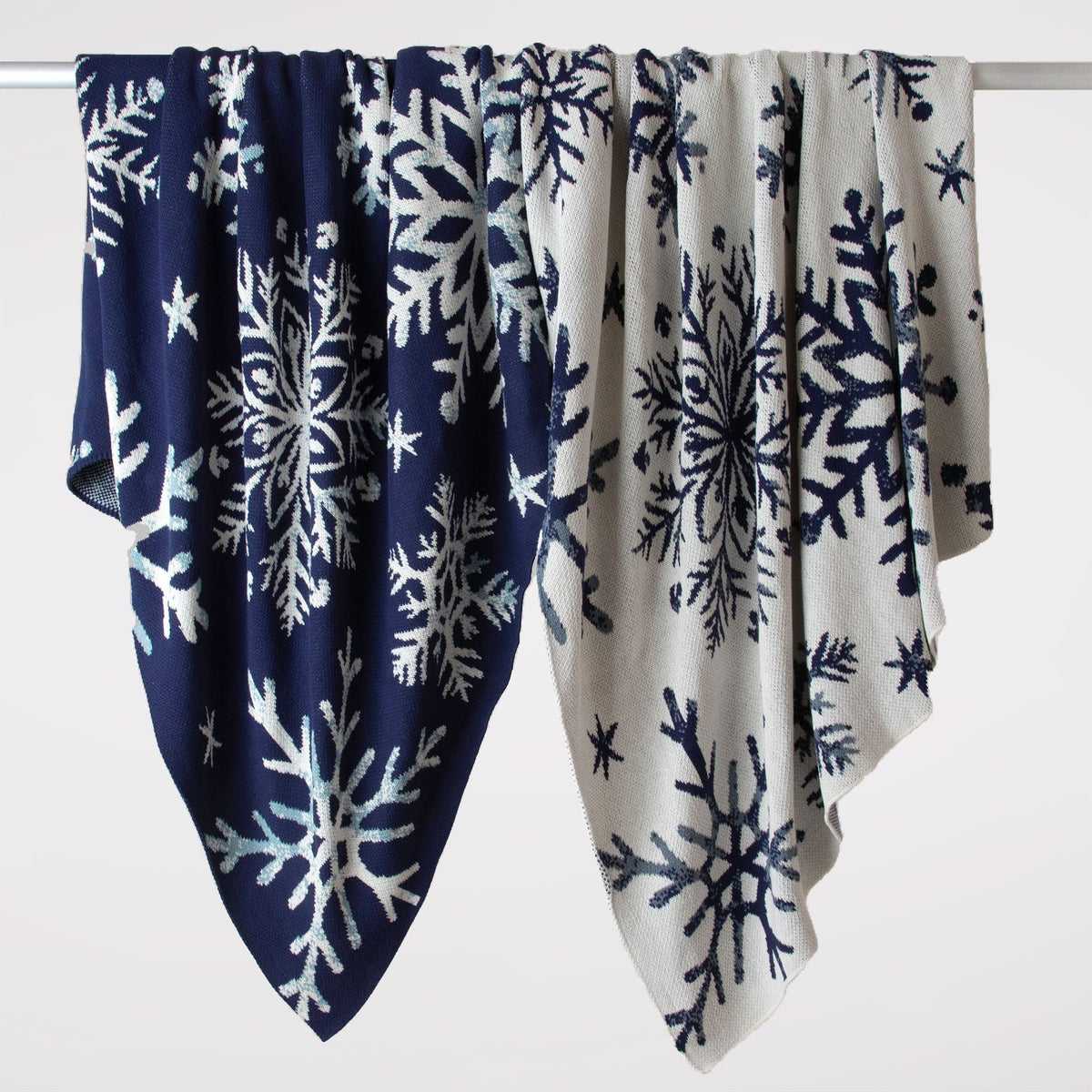 Nordic Snowflakes - Cotton Sustainable Knit Throw