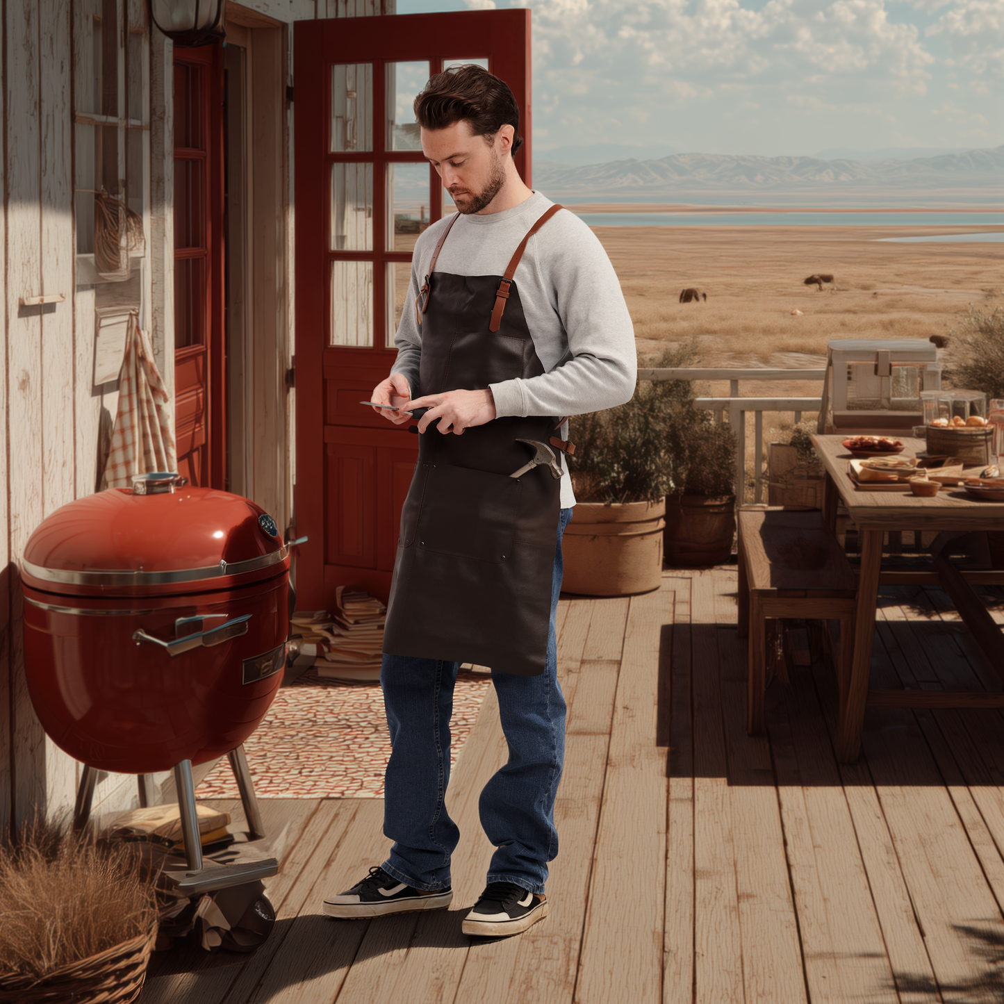 Theodore Leather Work Apron