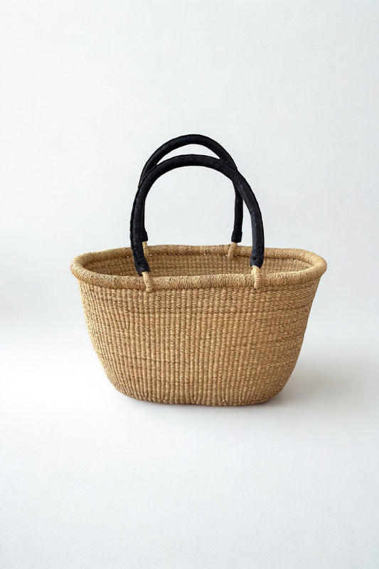Handwoven Double Weave Oval Market Basket