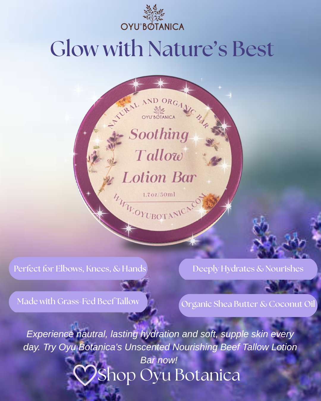 Tallow Lotion Bar (Unscented)