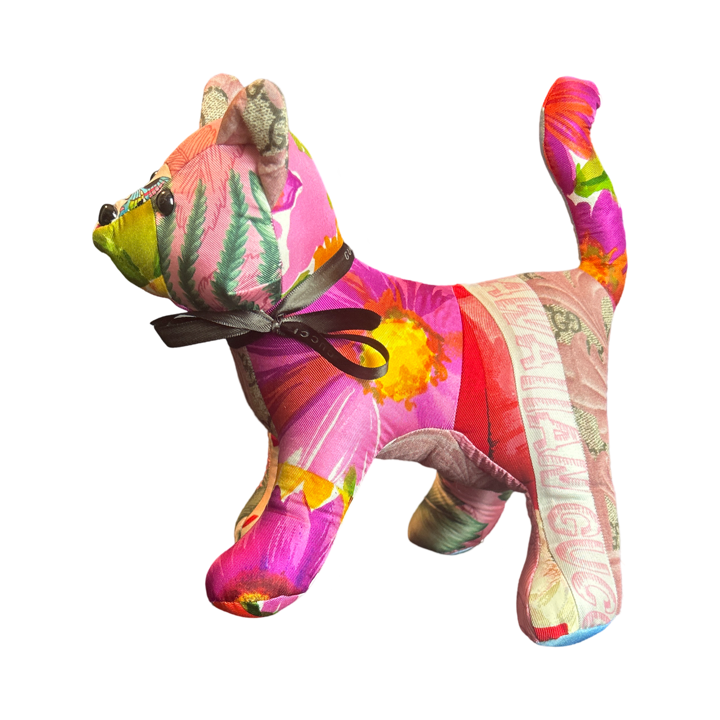Vintage Silk Scarf Patchwork Kitten