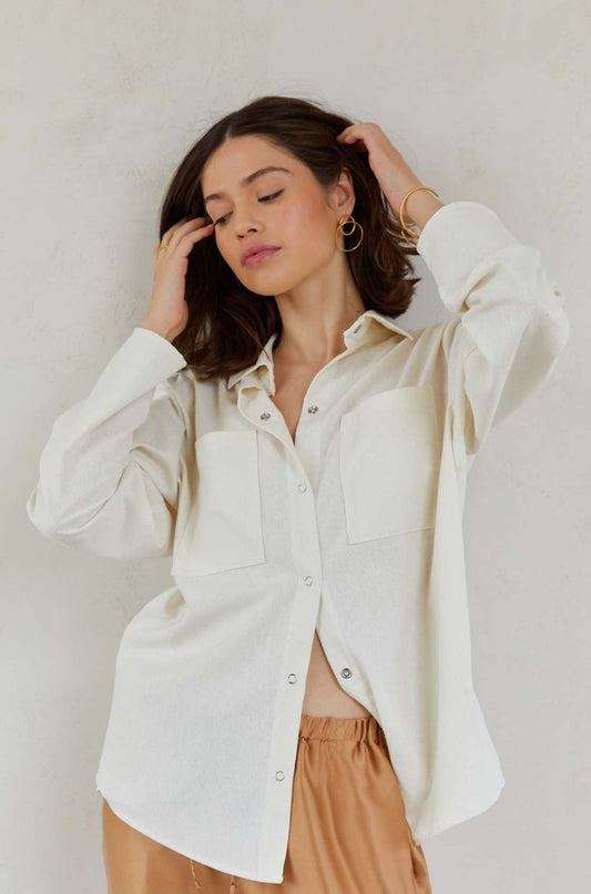 Relaxed Fit Raw Silk Shirt