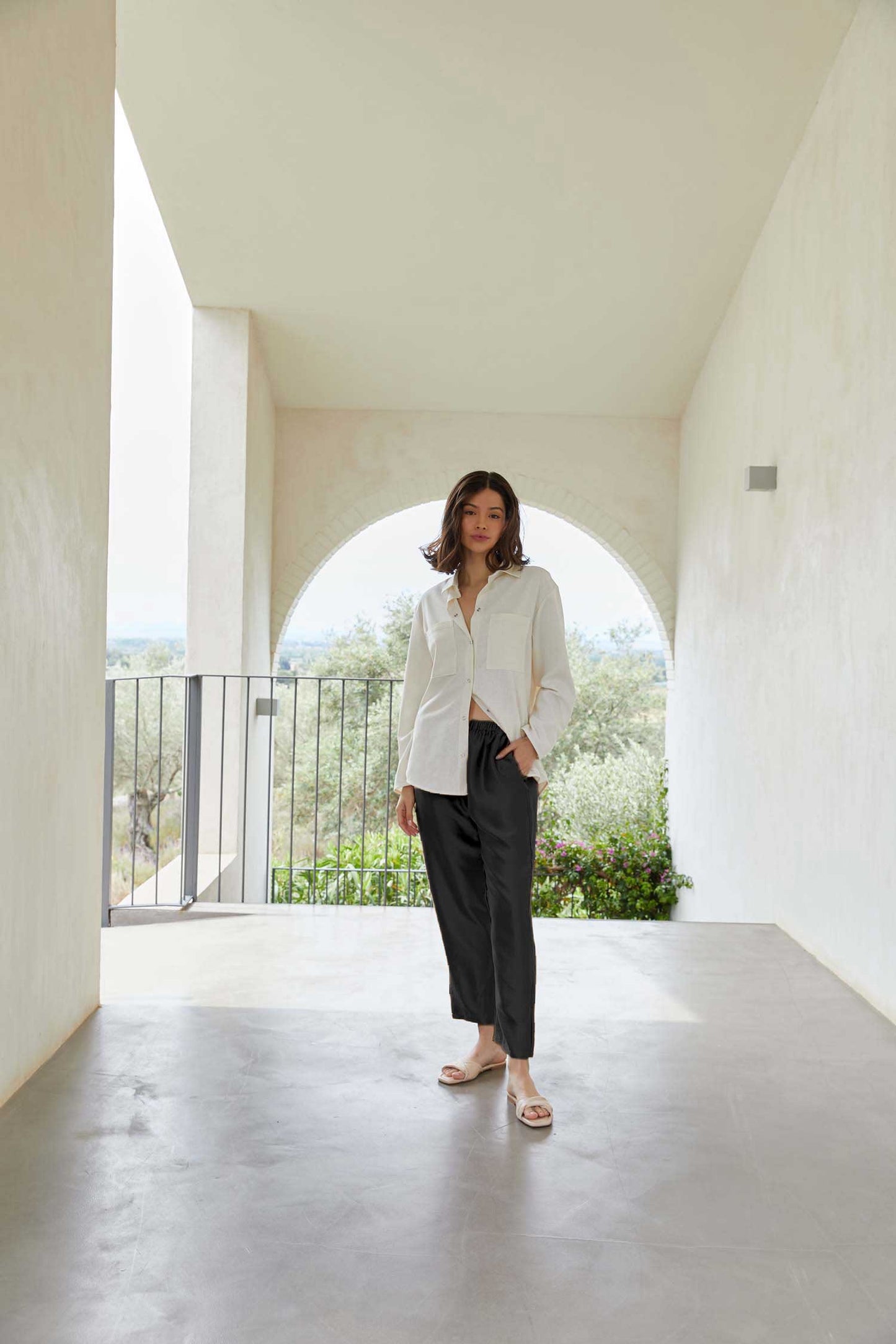 Washed Silk Pocket Trouser