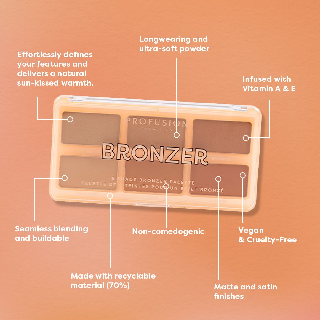 Bronzer 6 Shade Face Palette - Osadia Concept Store
