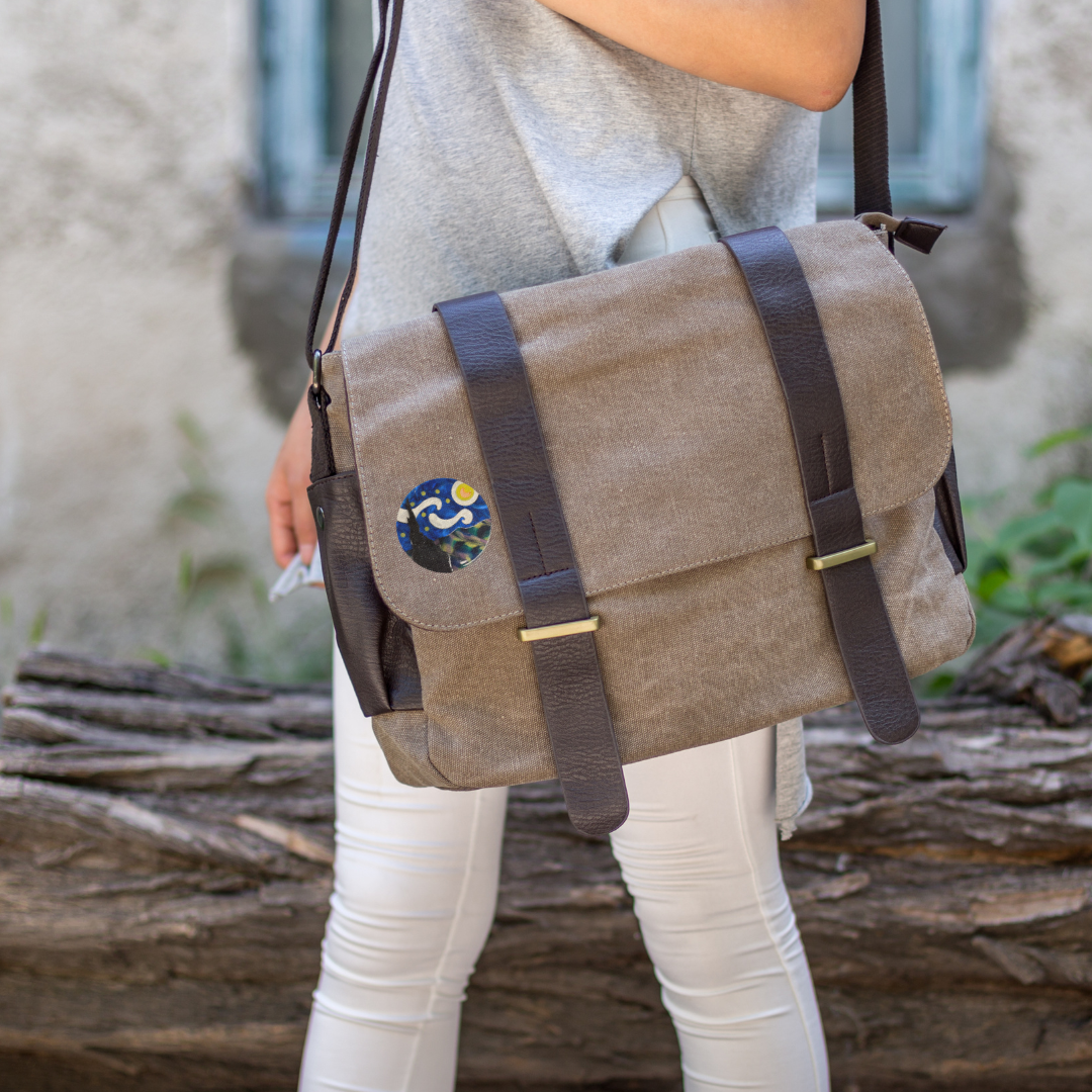 Starry Night Van Gogh Inspired Acetate Large Format Pin Brooch