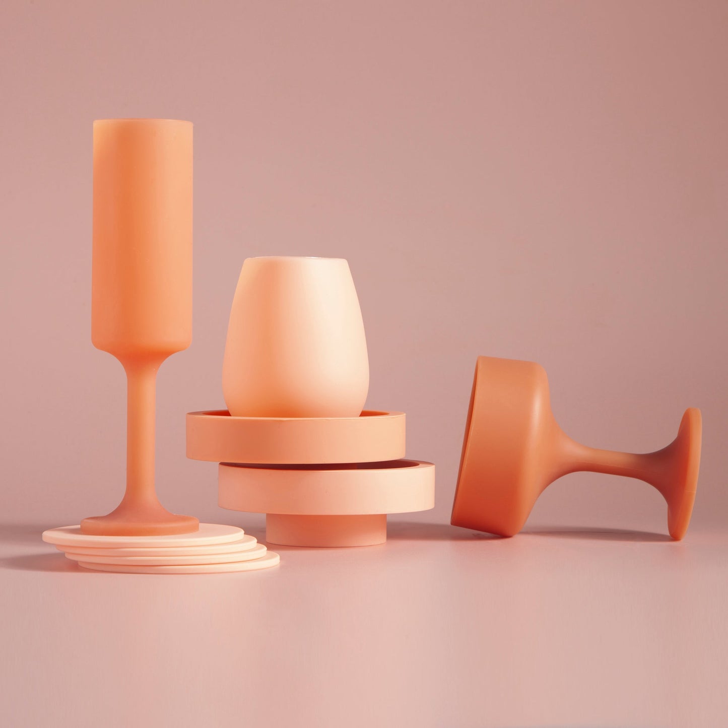 Terra + Peach | Mecc | Silicone Unbreakable Cocktail Glasses
