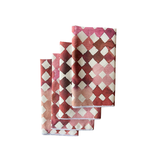 S/4 Pink Diamonds Napkin