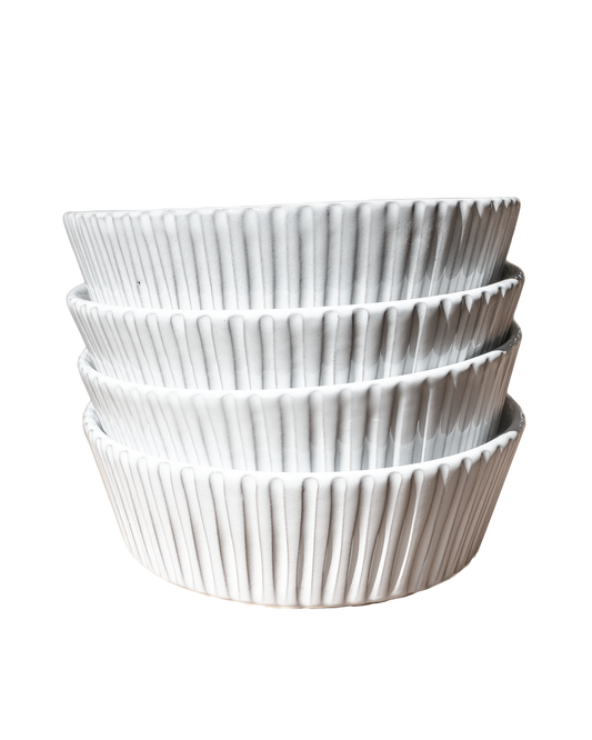 Lines Pasta Bowl in Milk White - Set of 4