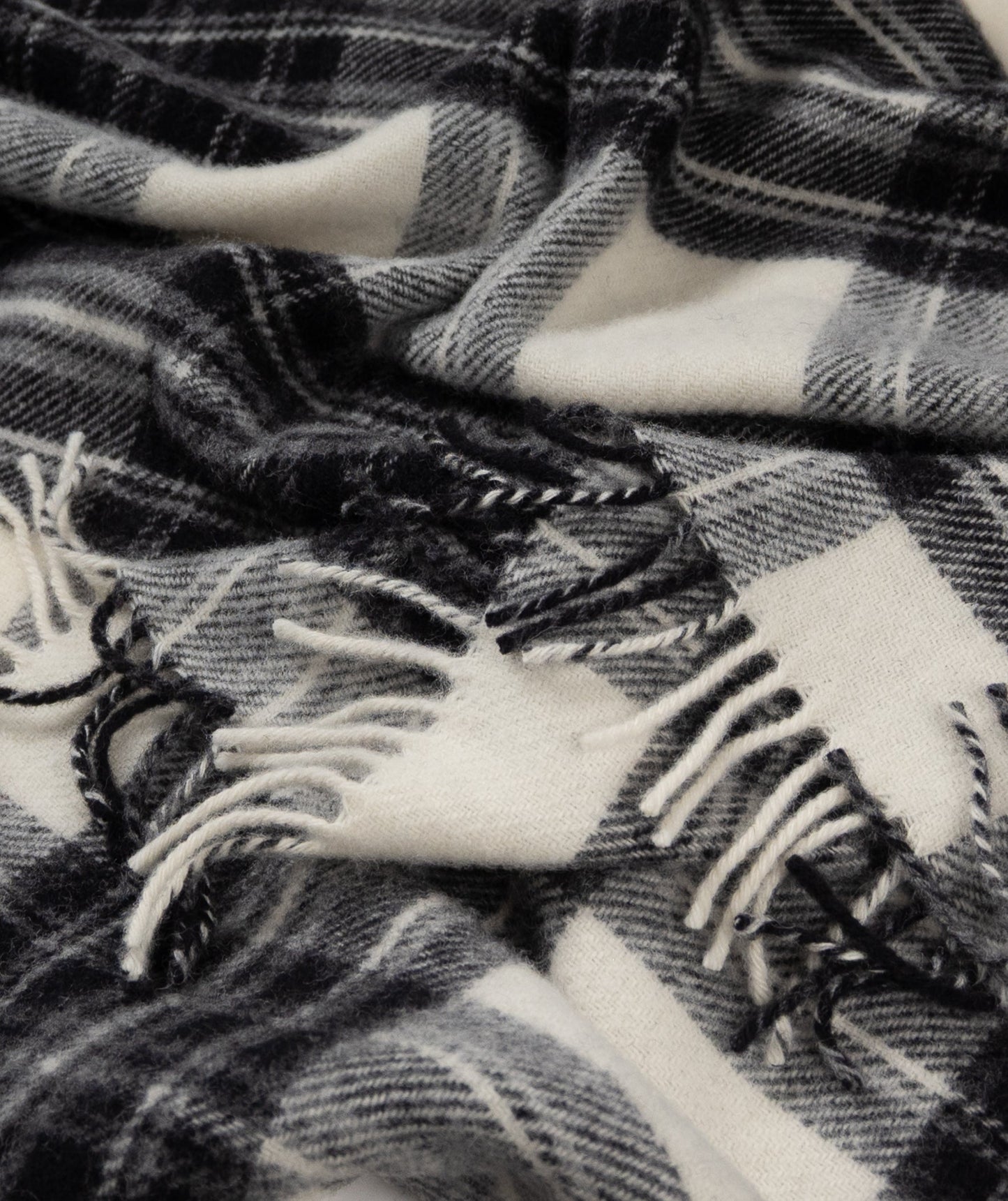 Highland Tweeds Pure New Wool Fluffy Throw ~ Grey Dress Stewart ~