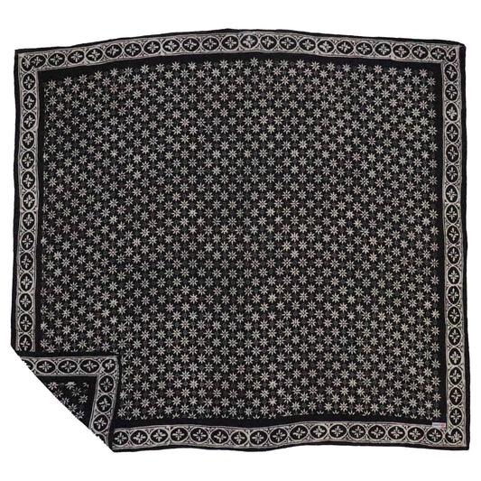 Large 39" Hand Dyed Batik Bandana - Black Mirage