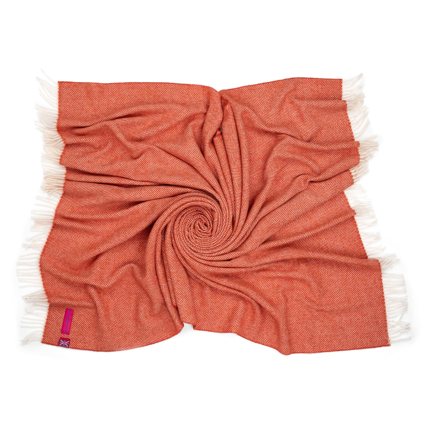 Southampton Home Merino Wool Herringbone Throw (Melon) - Osadia Concept Store