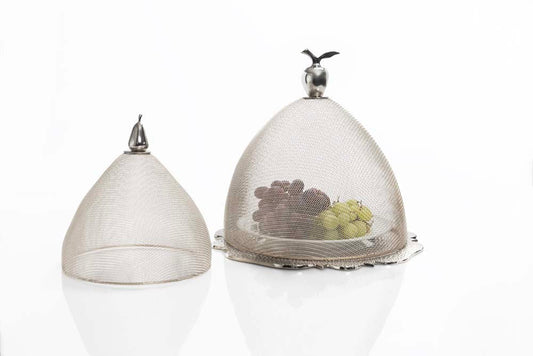 Silver Nickel Mesh Domes Set of 2 (1 Each Lg & Sm)