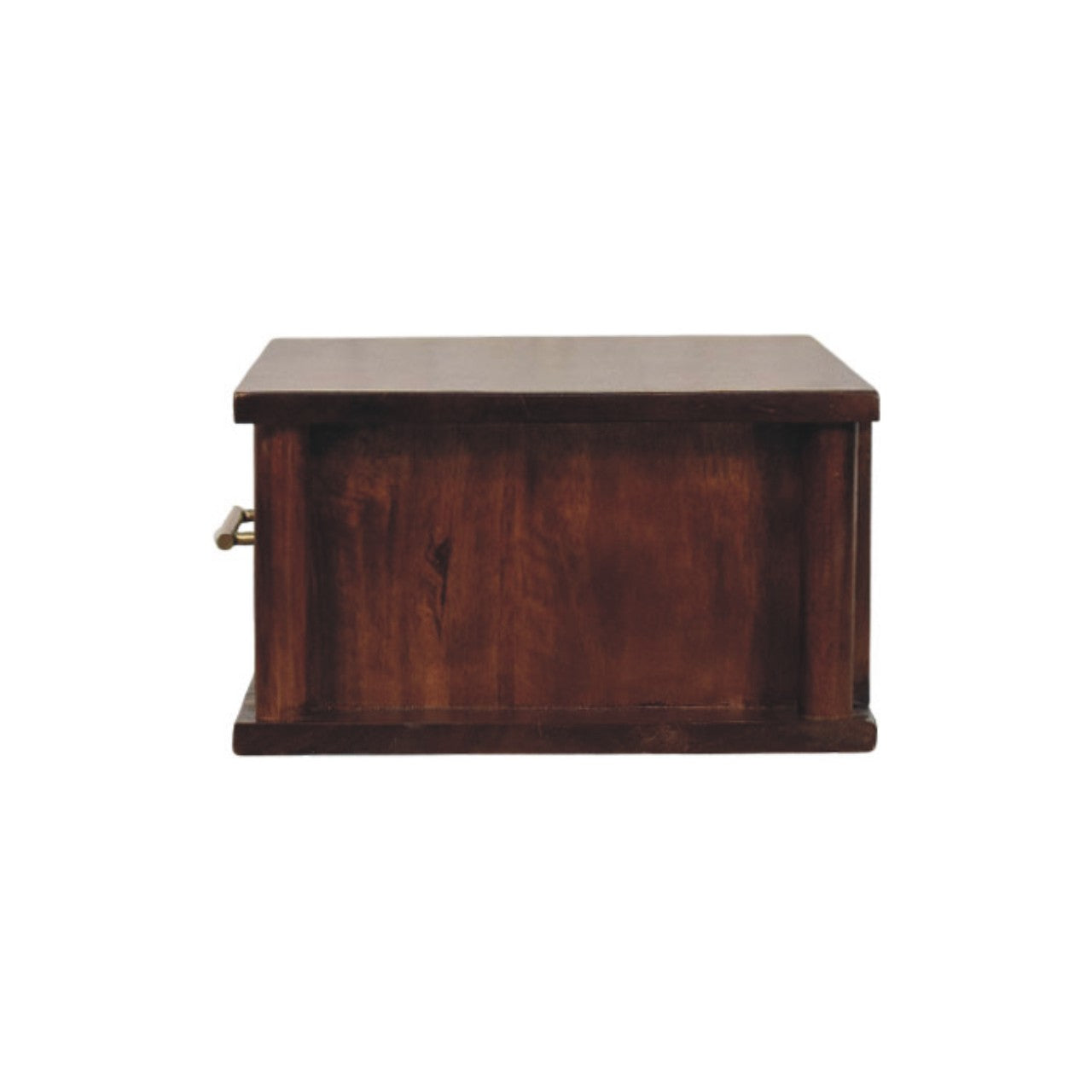 Solid Wood Wall-Mounted Bedside with Brass Handle