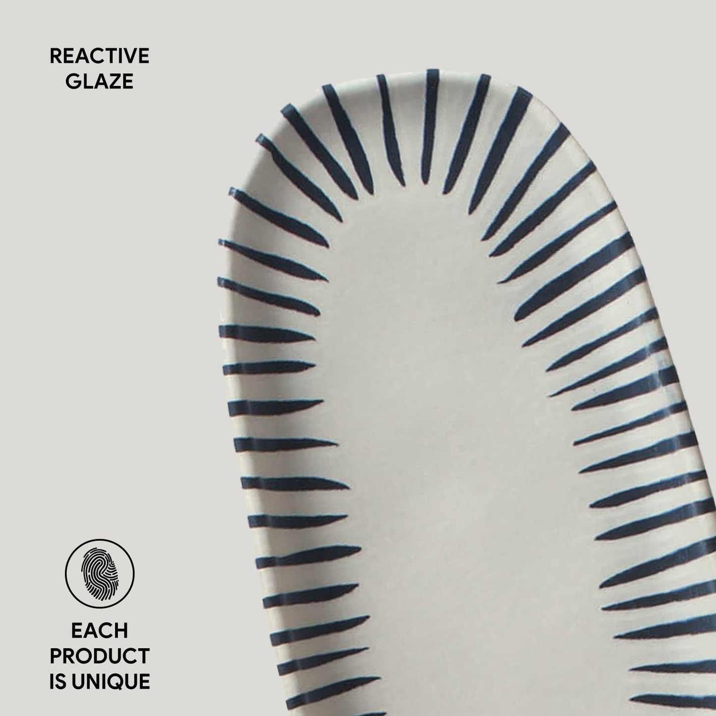 Shallow Organic Oval Platter Small Set of 4