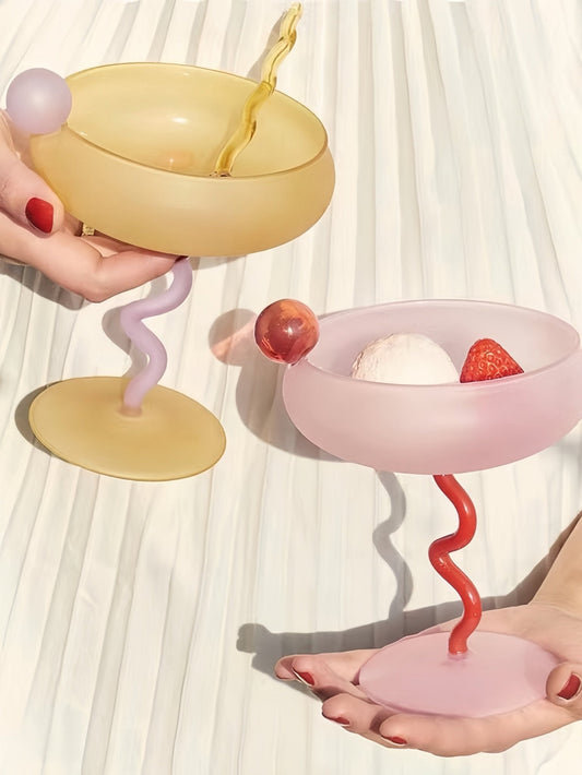 Jelly Bean Wine Glass - Whimsical Eclectic Dopamine Cocktail Coupe