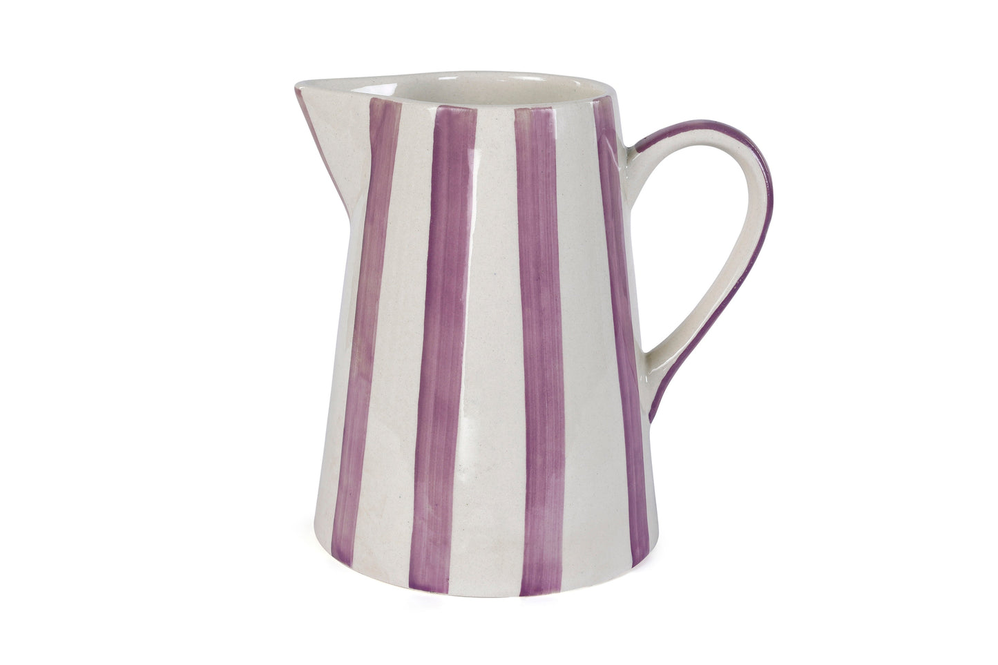 Ceramic Stripe  Pitcher - Purple