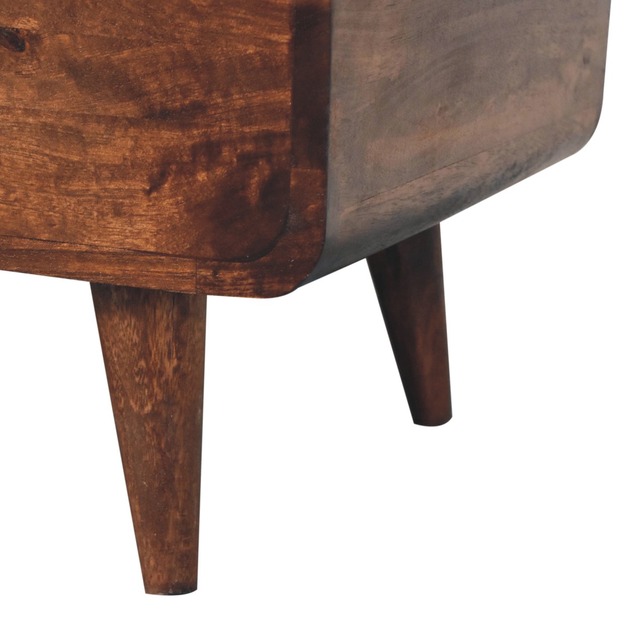 Solid Wood Curved California Walnut Blanket Box