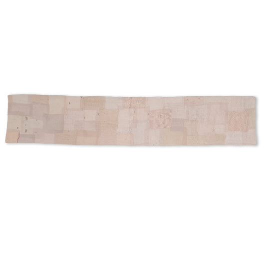 Mosaic Fray Patch  KanthaTable Runner - Shallot