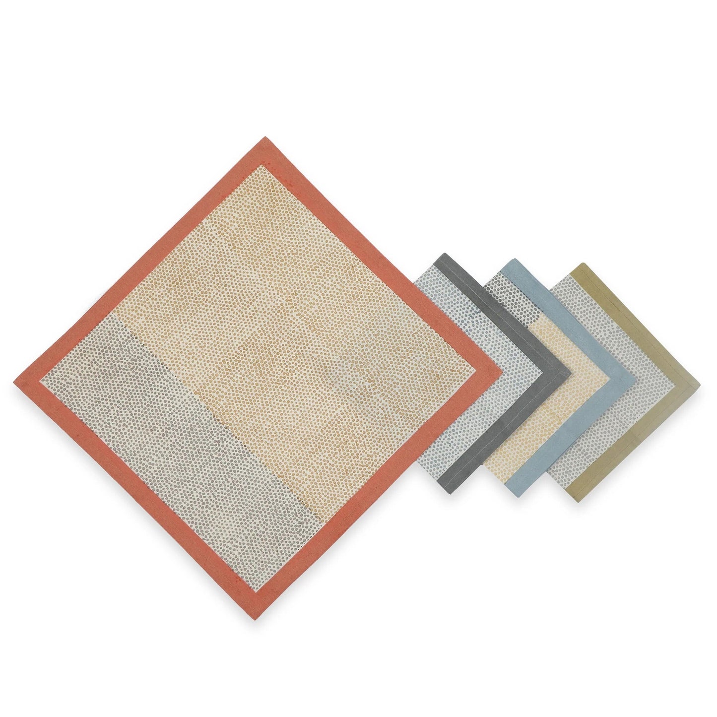 STREAMLINE 16"x16" Hand Block Printed Napkins - Set of 4. Cotton - Fair Trade - Artisan Made