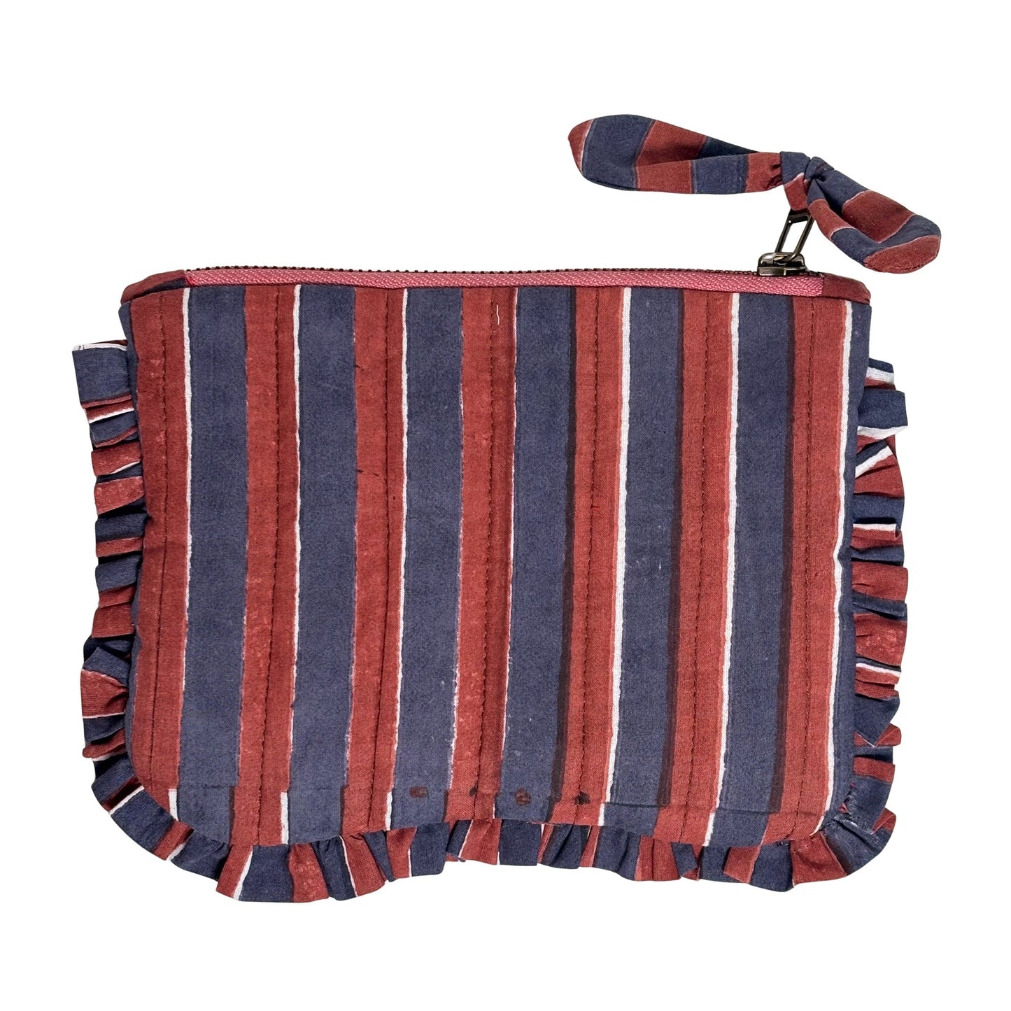 Quilted Cotton Travel Pouch with Frill Trim