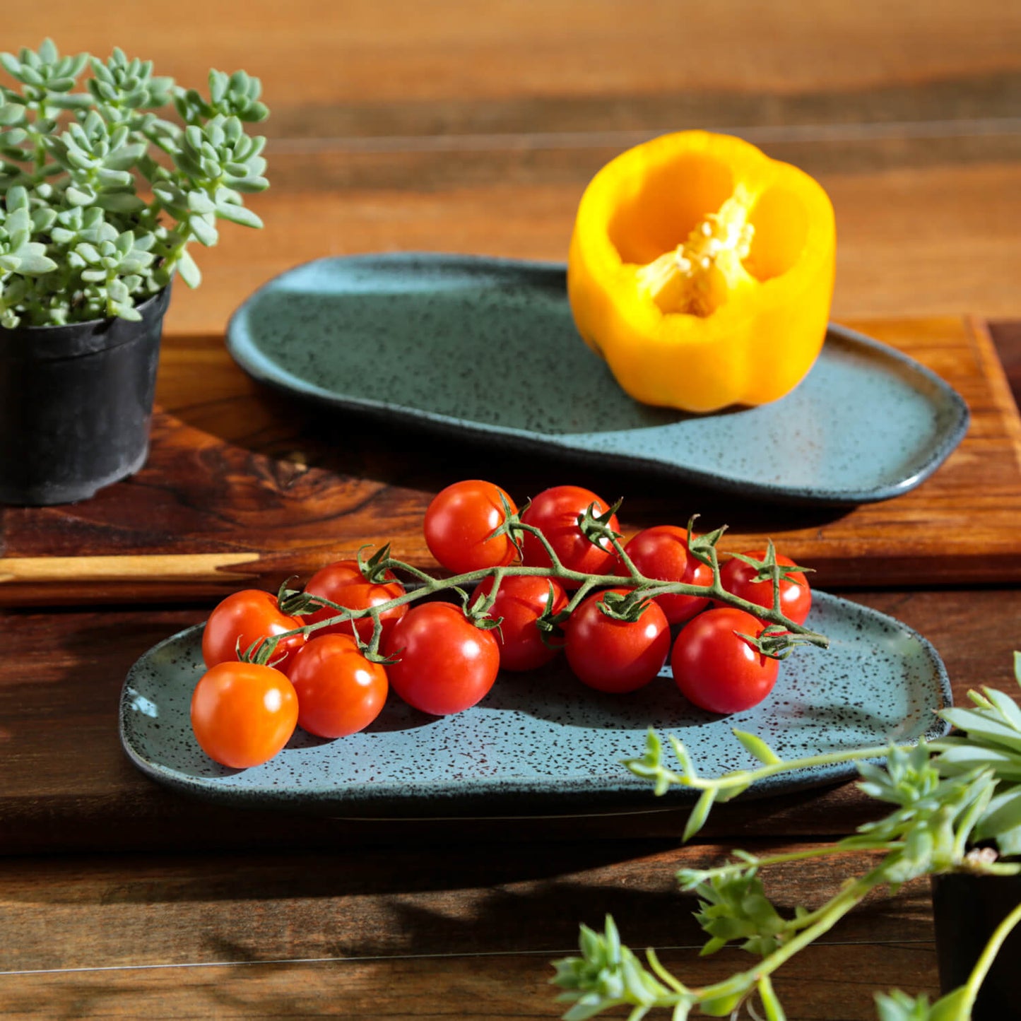 Shallow Organic Oval Platter Small Set of 4