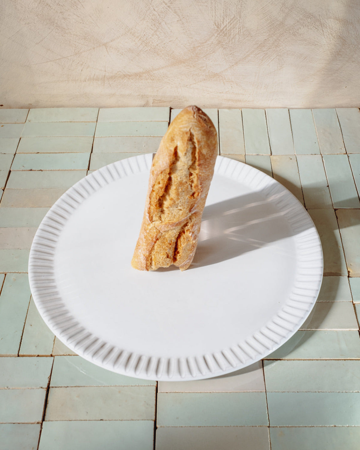 Milk White Lines Serving Tray