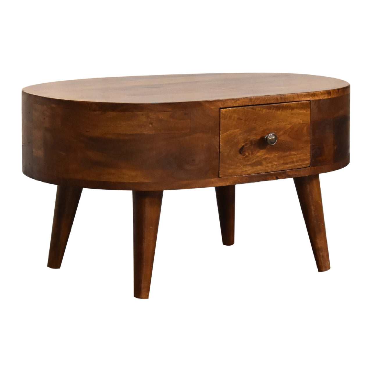 Solid Wood Mini Chestnut Rounded Coffee Table