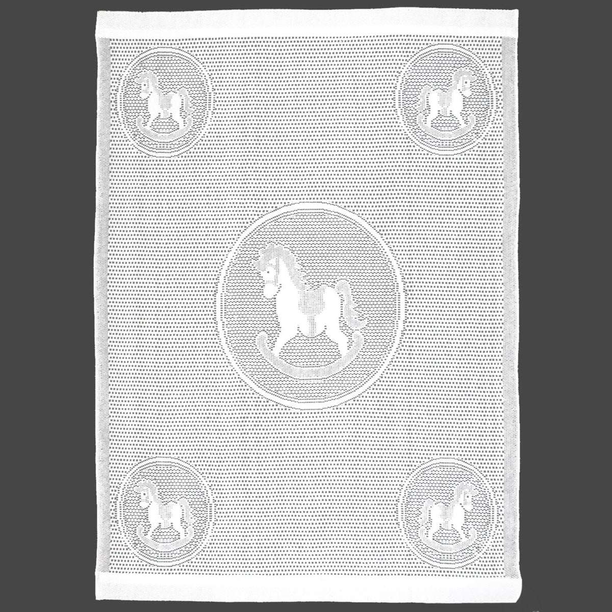 Southampton Home Lace Weave Rocking Horse Baby Blanket - White
