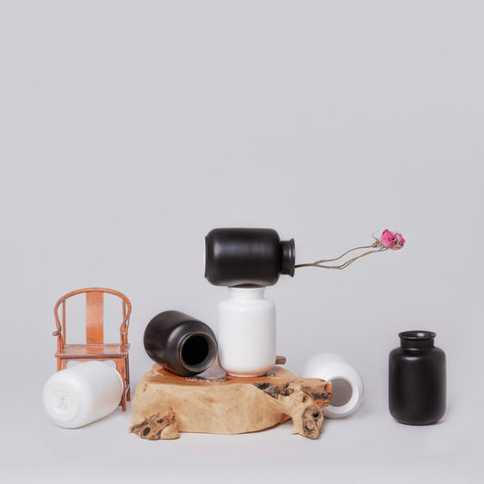 Semi-Matte Porcelain Mini Milk Jar Vase