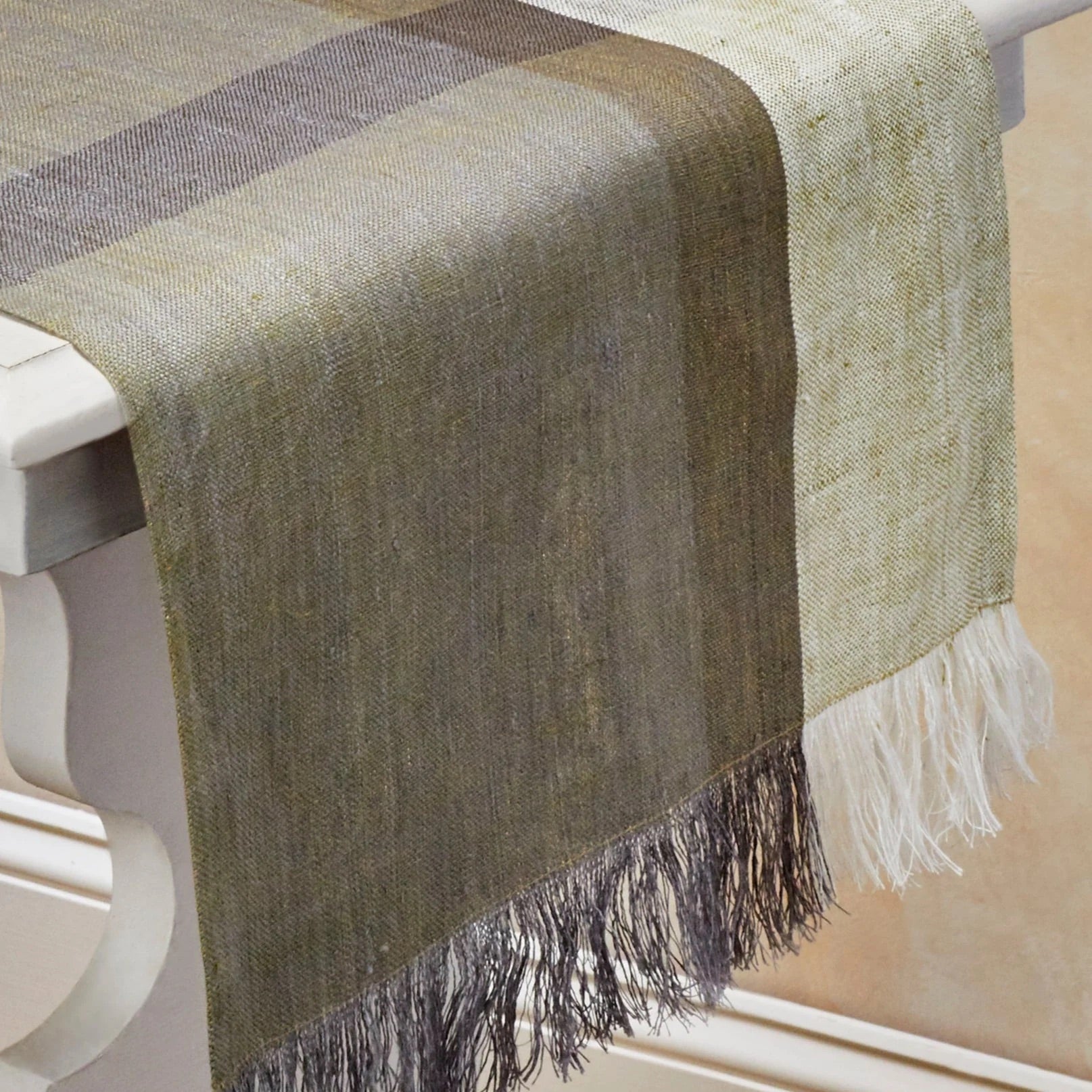 HINTERLAND Handwoven Linen Table Runner. 100% Flax Linen – Fair Trade – Artisan Made - Osadia Concept Store
