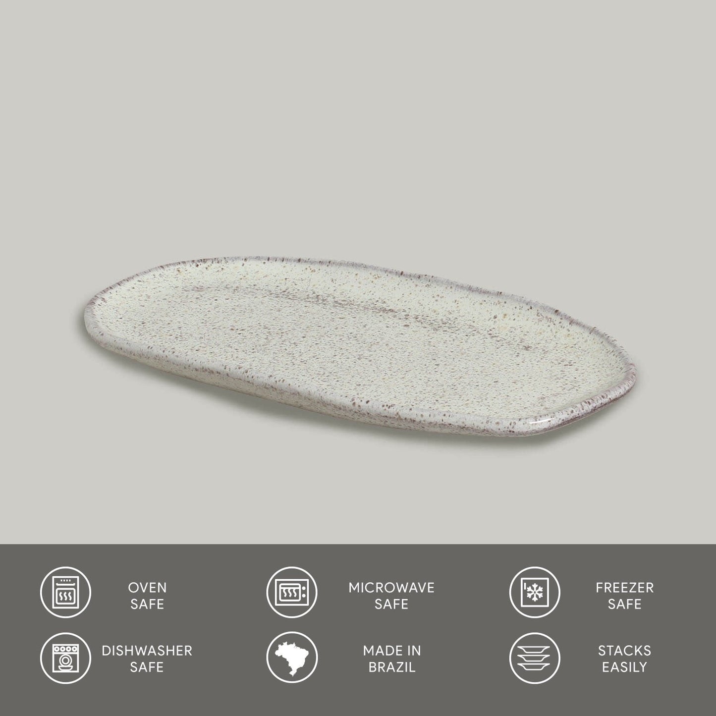 Shallow Organic Oval Platter Small Set of 4