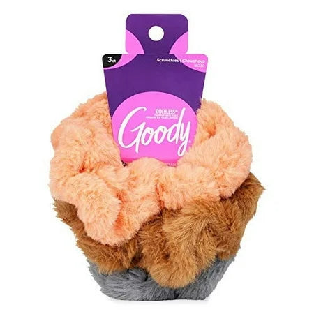 Goody Trendy Fur Scrunchies - 3 ct