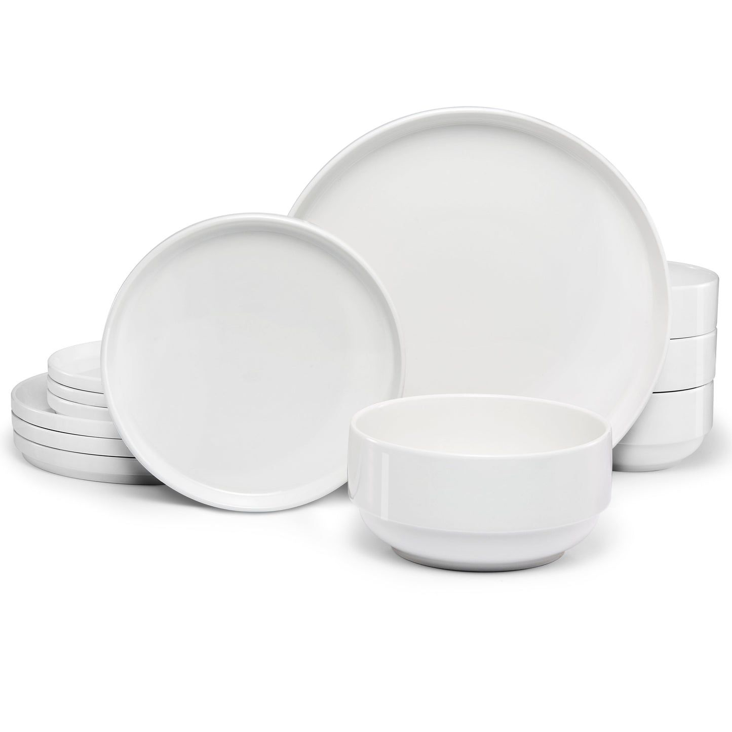 Dinnerware Set, 12 Piece Service for 4, Ceramic, Cambridge Classics