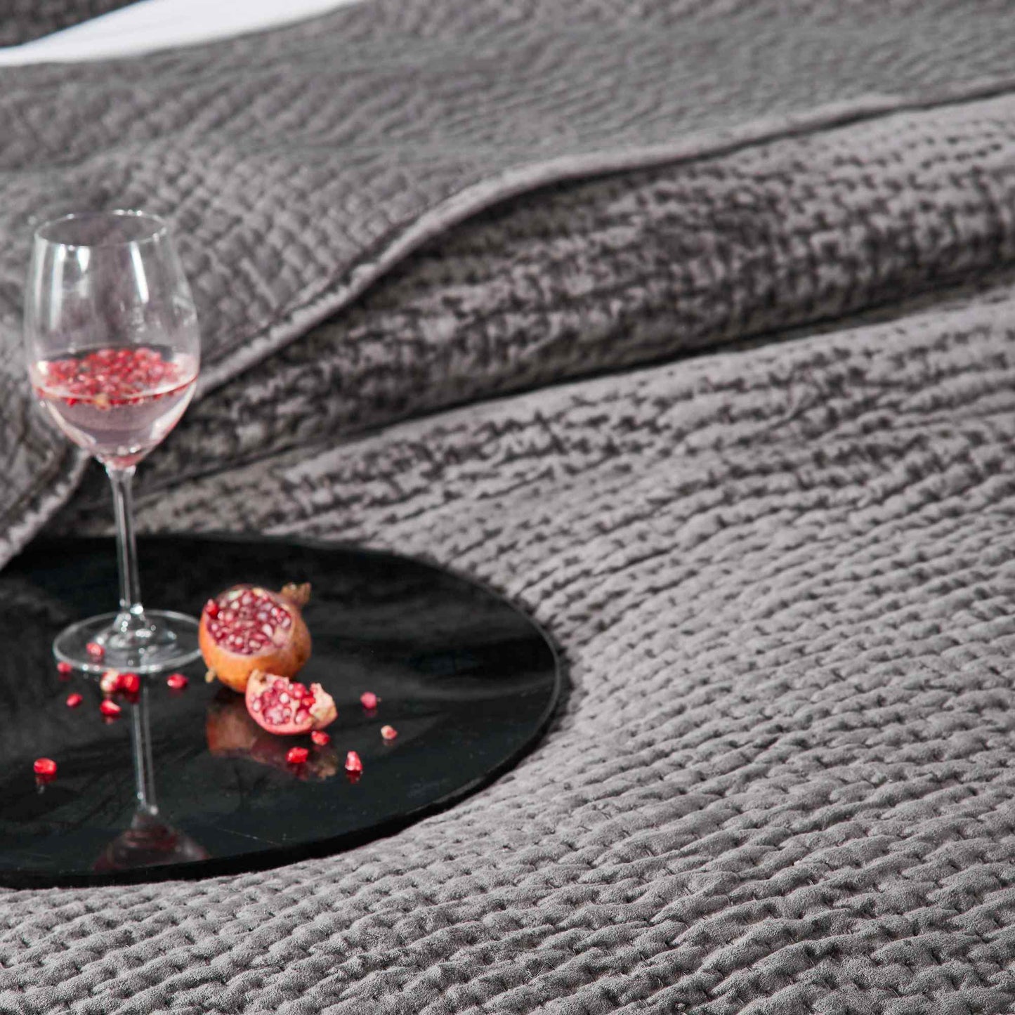 Laguna Pick Stitch Velvet Coverlet - Clearance