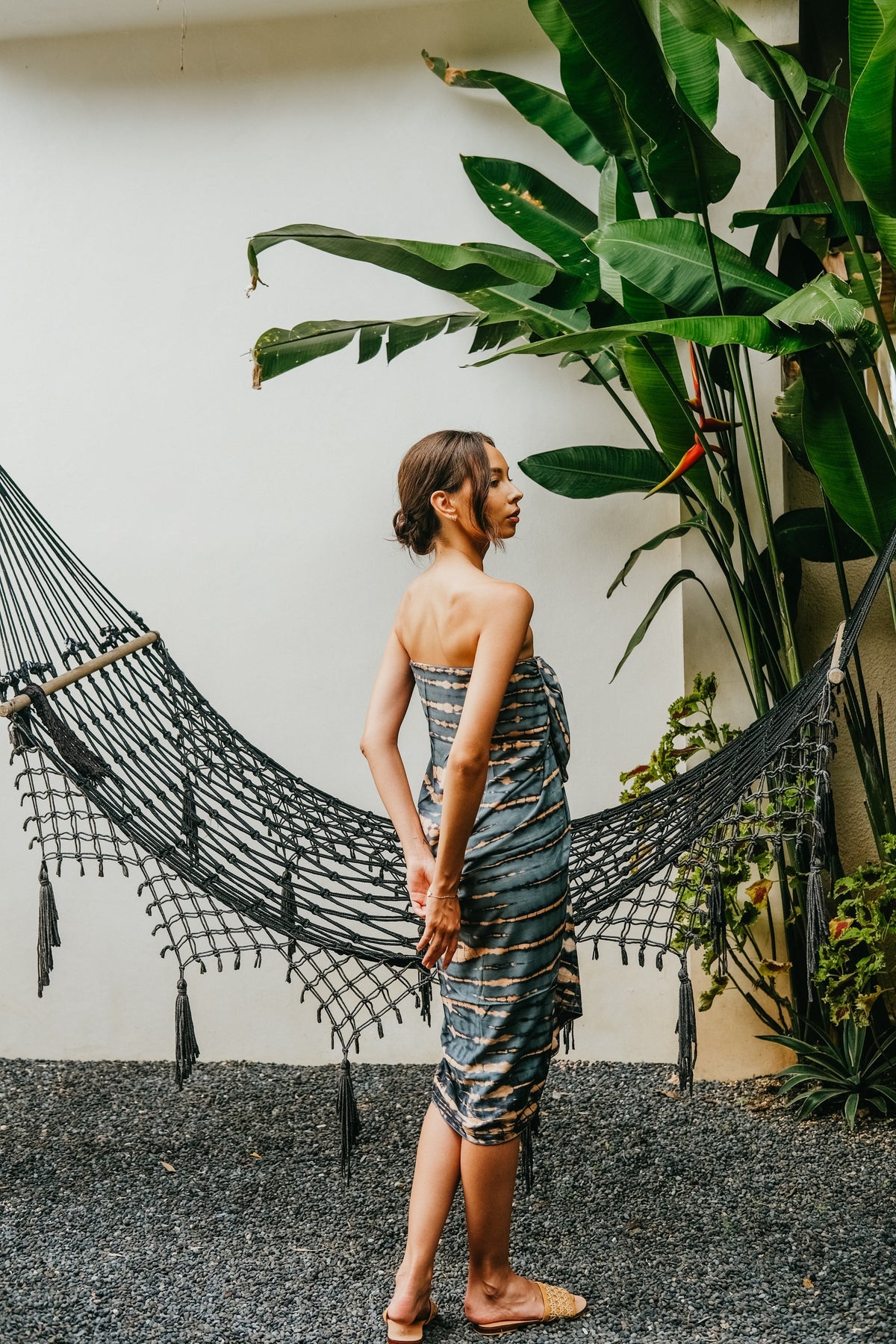 Beach Hand Dyed Sarong in Deep Sea Blue