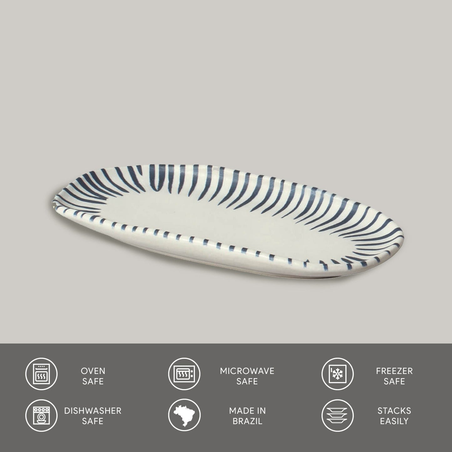 Shallow Organic Oval Platter Small Set of 4