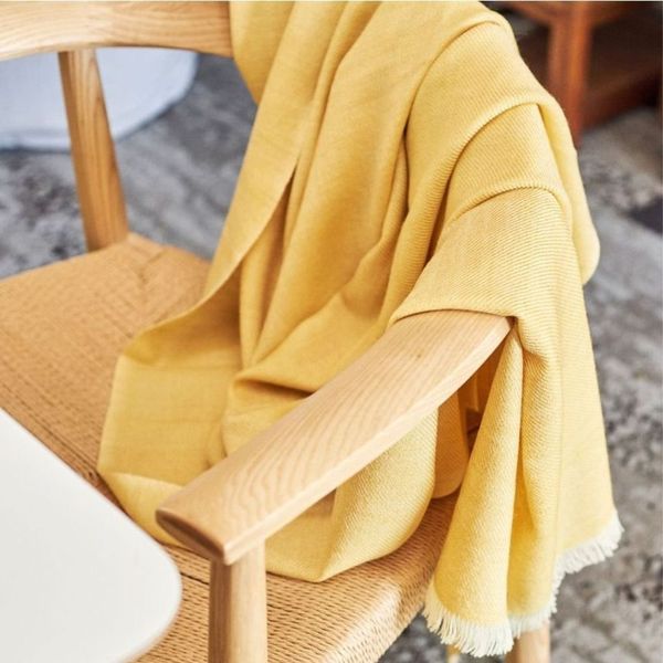 Dandelion Yellow Handloom Merino Throw - Osadia Concept Store