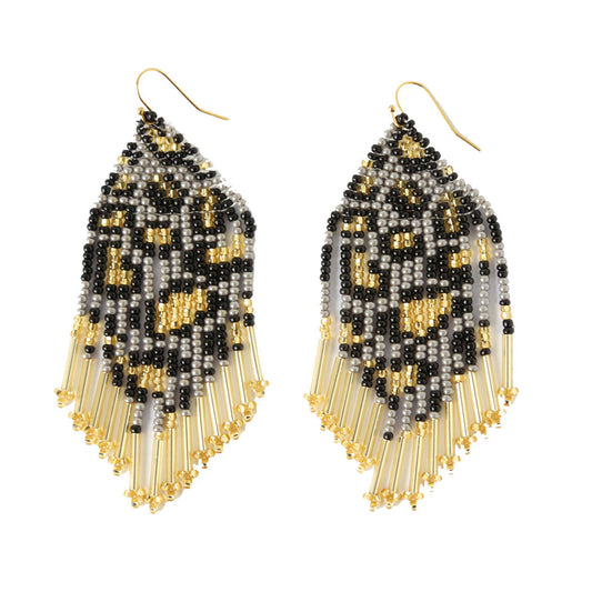 Silver Leopard Earrings
